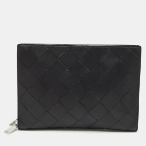 Bottega Veneta Black Intrecciato Leather Zip Document Case, Luggage Accessories - Luxury Closet catalog