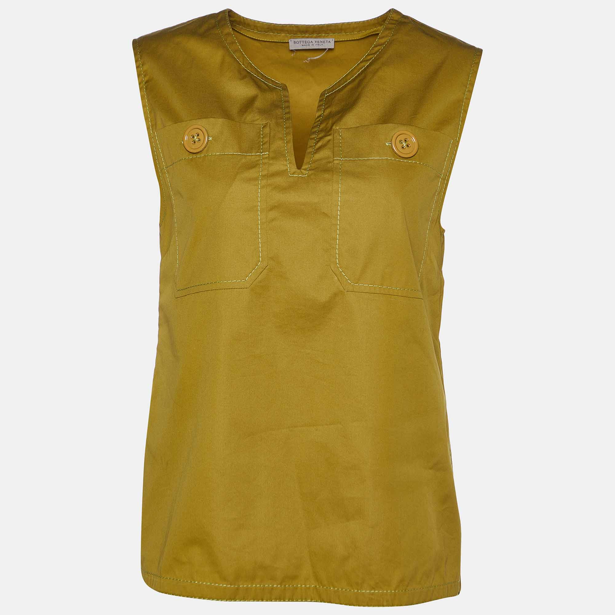 Bottega Veneta Green Cotton Sleeveless Top S, Shirts & Tops - Luxury Closet catalog