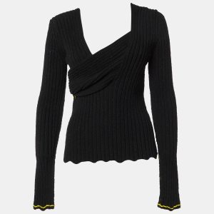 Bottega Veneta Black Rib Knit Cotton Full Sleeve Sweater M, Sweaters & Cardigans - Luxury Closet catalog