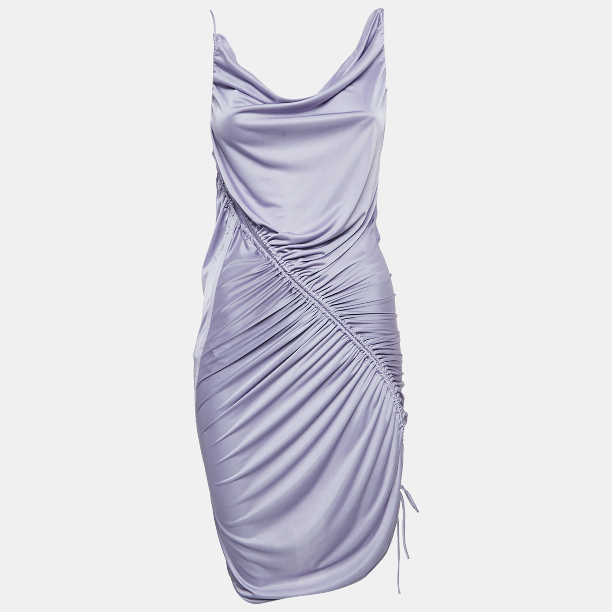 Bottega Veneta Purple Jersey Ruched Asymmetric Midi Dress XXS, Dresses - Luxury Closet catalog