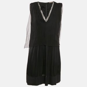 Bottega Veneta Black Silk Blend V-Neck Short Dress S, Dresses - Luxury Closet catalog