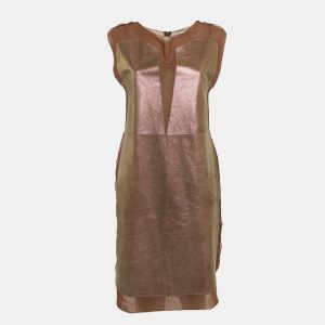 Bottega Veneta Brown Leather Round Neck Sleeveless Short Dress S, Dresses - Luxury Closet catalog