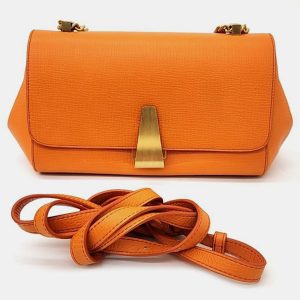 Bottega Veneta Orange Leather Medium BV Angle Shoulder Bag, Shoulder Bags - Luxury Closet catalog