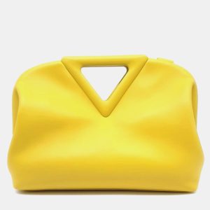 Bottega Veneta Yellow Leather Point Top Handle Bag, Shoulder Bags - Luxury Closet catalog