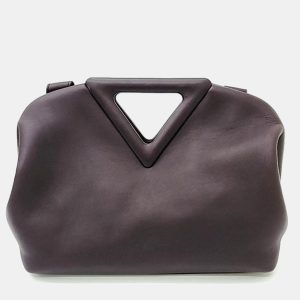 Bottega Veneta Brown Leather Point Medium Top Handle Bag, Shoulder Bags - Luxury Closet catalog