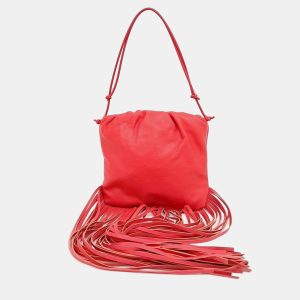 Bottega Veneta Red Leather Fringe Shoulder Bag, Shoulder Bags - Luxury Closet catalog