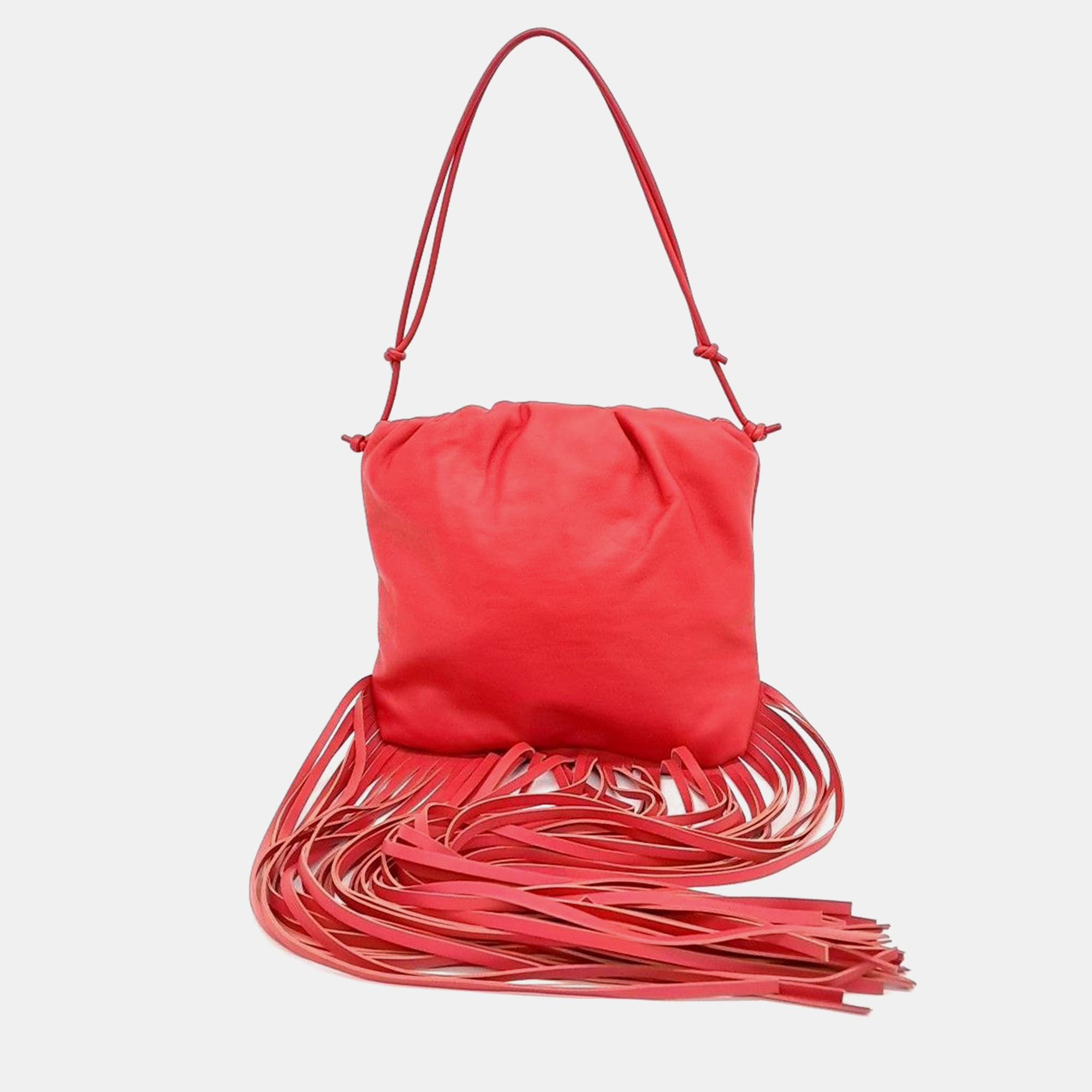 Bottega Veneta Red Leather Fringe Shoulder Bag, Shoulder Bags - Luxury Closet catalog
