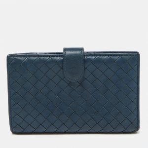 Bottega Veneta Blue Intrecciato Leather Compact Wallet, Wallets & Money Clips - Luxury Closet catalog