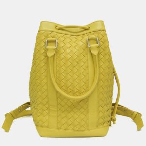 Bottega Veneta Yellow Intrecciato Leather Backpack, Backpacks - Luxury Closet catalog