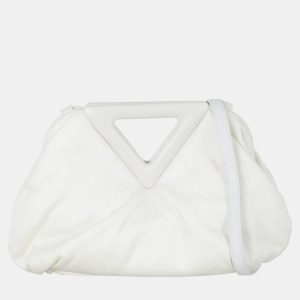 Bottega Veneta White Fabric and Leather Point Shoulder Bag, Shoulder Bags - Luxury Closet catalog