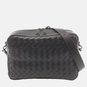Bottega Veneta Intrecciato Medium Leather Black Camera Bag, Shoulder Bags - Luxury Closet catalog