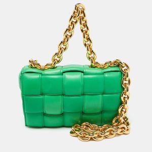 Bottega Veneta Green Padded Leather Cassette Chain Bag, Shoulder Bags - Luxury Closet catalog