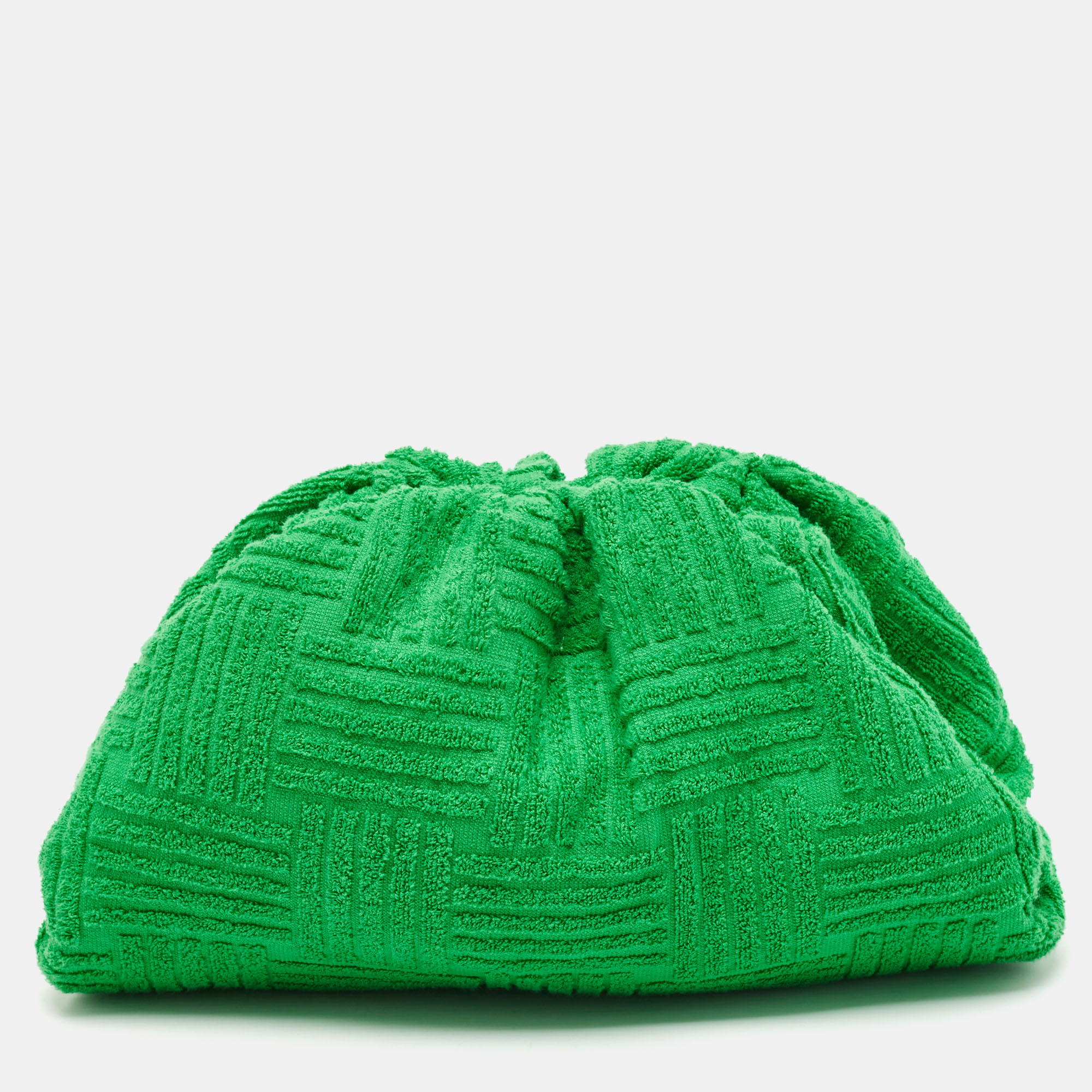 Bottega Veneta Green Terrycloth Fabric Classic The Pouch Clutch, Clutches & Special Occasion Bags - Luxury Closet catalog