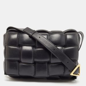 Bottega Veneta Black Leather Classic Cassette Padded Shoulder Bag, Shoulder Bags - Luxury Closet catalog