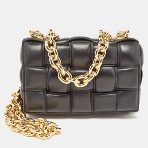 Bottega Veneta Black Padded Leather Cassette Chain Bag, Shoulder Bags - Luxury Closet catalog
