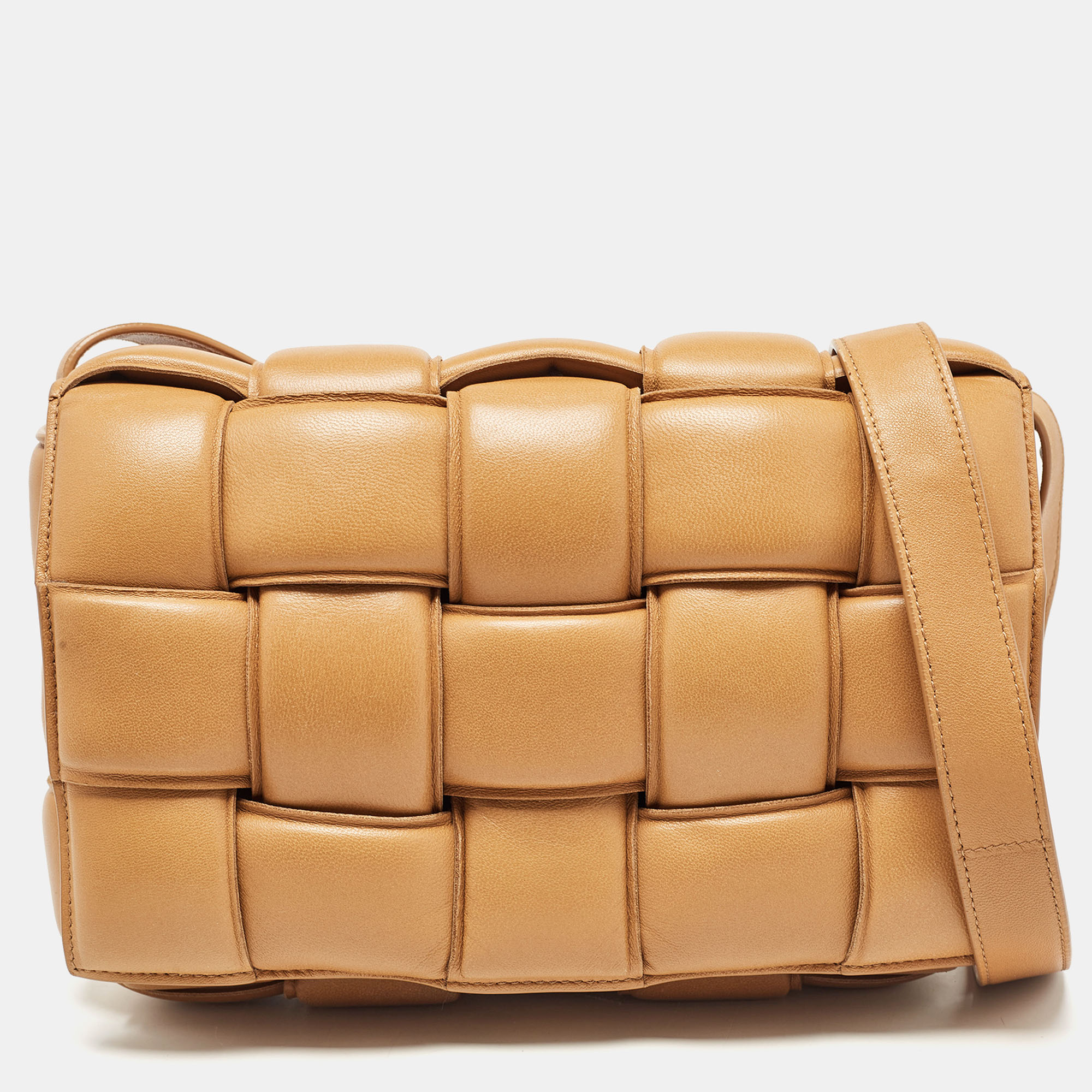 Bottega Veneta Tan Intreccio Leather Padded Cassette Shoulder Bag, Shoulder Bags - Luxury Closet catalog