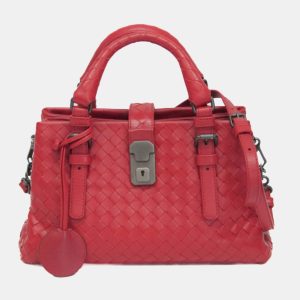 Bottega Veneta Red Intrecciato Leather Baby Roma Shoulder Bag, Satchels - Luxury Closet catalog