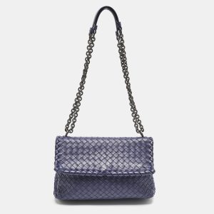 Bottega Veneta Navy Blue Intrecciato Leather Small Olimpia Shoulder Bag, Shoulder Bags - Luxury Closet catalog