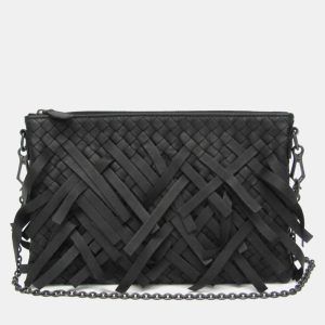 Bottega Veneta Black Intrecciato Fringed Leather Chain Shoulder Bag, Shoulder Bags - Luxury Closet catalog