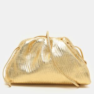Bottega Veneta Metallic Gold Bark Leather Mini The Pouch Bag, Clutches & Special Occasion Bags - Luxury Closet catalog