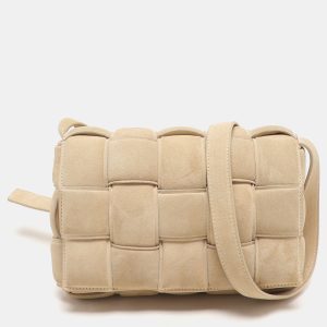 Bottega Veneta Beige Padded Suede Cassette Shoulder Bag, Shoulder Bags - Luxury Closet catalog