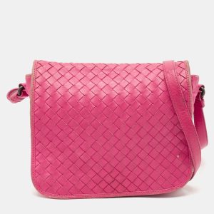 Bottega Veneta Fuchsia Intrecciato Leather Flap Crossbody Bag, Handbags - Luxury Closet catalog