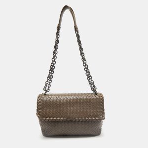 Bottega Veneta Dark Beige Intrecciato Leather Medium Olimpia Shoulder Bag, Shoulder Bags - Luxury Closet catalog