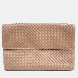 Bottega Veneta Brown Leather Mesh Flap Clutch, Clutches & Special Occasion Bags - Luxury Closet catalog