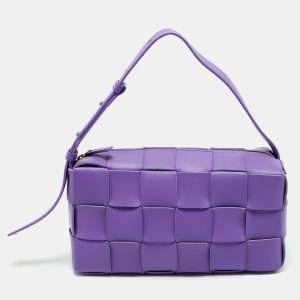 Bottega Veneta Purple Intrecciato Leather Cassette Shoulder Bag, Shoulder Bags - Luxury Closet catalog