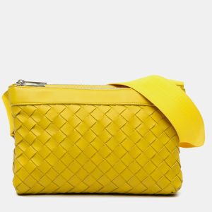 Bottega Veneta Yellow Nappa Intrecciato Duo Crossbody Shoulder Bag, Shoulder Bags - Luxury Closet catalog