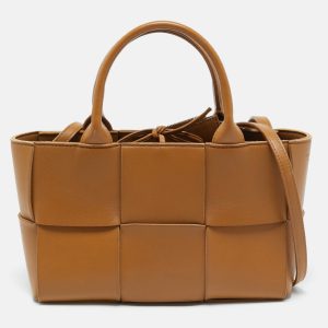 Bottega Veneta Brown Intreccio Leather Mini Arco Tote, Tote Handbags - Luxury Closet catalog