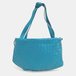 Bottega Veneta Blue Leather Mesh Bulb Small Bag, Tote Handbags - Luxury Closet catalog