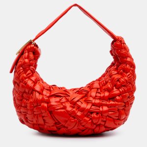 Bottega Veneta Red Foulard Intrecciato Calfskin Banana Hobo, Shoulder Bags - Luxury Closet catalog