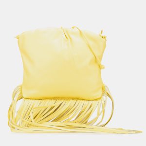 Bottega Veneta Yellow Lambskin The Fringe Pouch, Shoulder Bags - Luxury Closet catalog