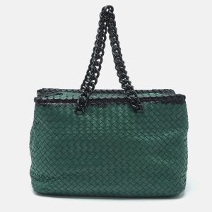 Bottega Veneta Green/Black Intrecciato Leather and  Karung Chain Tote, Tote Handbags - Luxury Closet catalog