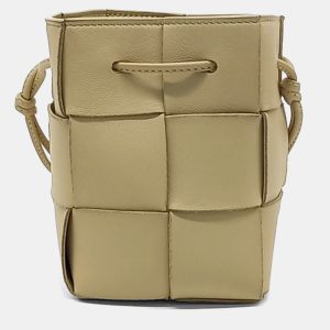 Bottega Veneta Beige Leather Cassette Mini Bucket Bag, Satchels - Luxury Closet catalog