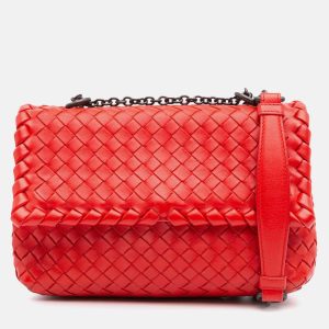 Bottega Veneta Red Baby Nappa Intrecciato Olimpia Crossbody, Shoulder Bags - Luxury Closet catalog