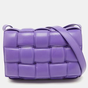 Bottega Veneta Purple Leather Padded Intreccio Cassette Shoulder Bag, Shoulder Bags - Luxury Closet catalog