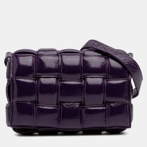 Bottega Veneta Purple Textured Deerskin Intrecciato Padded Cassette Crossbody, Shoulder Bags - Luxury Closet catalog