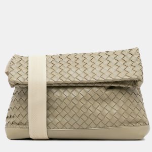 Bottega Veneta Brown Nappa Intrecciato Fold Over Crossbody, Shoulder Bags - Luxury Closet catalog