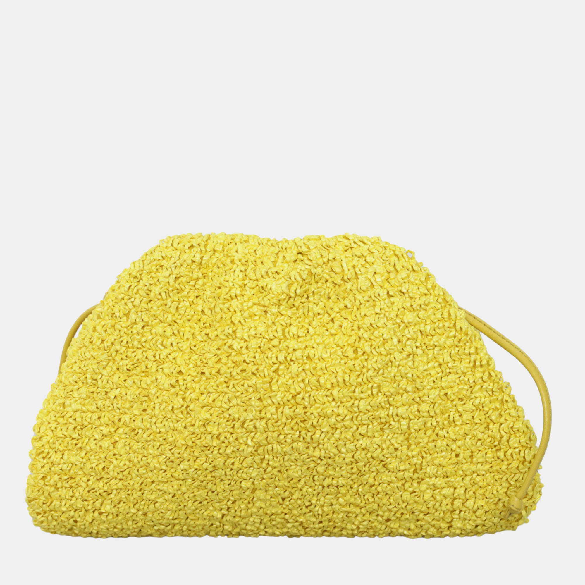Bottega Veneta Curly Raffia Mini Pouch Bag in Yellow, Wallets & Money Clips - Luxury Closet catalog