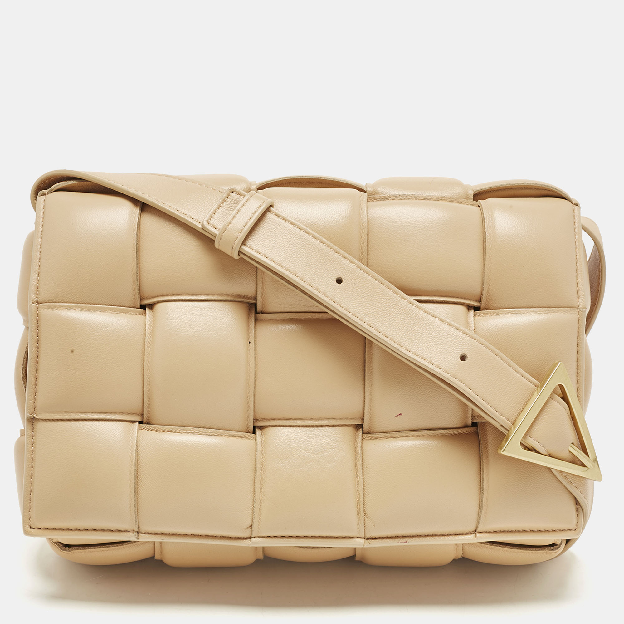 Bottega Veneta Beige Intreccio Leather Padded Cassette Shoulder Bag, Shoulder Bags - Luxury Closet catalog