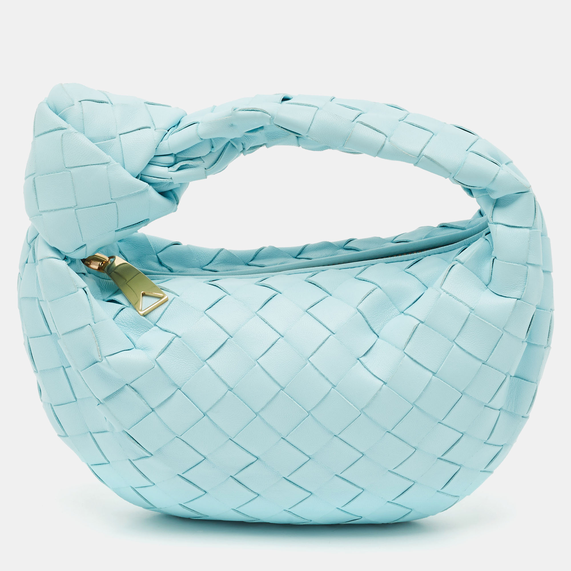 Bottega Veneta Light Blue Intrecciato Leather Mini Jodie Hobo, Shoulder Bags - Luxury Closet catalog