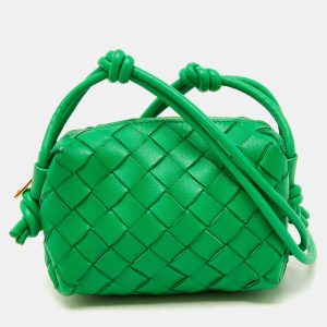 Bottega Veneta Green Intrecciato Leather Candy Loop Camera Bag, Shoulder Bags - Luxury Closet catalog