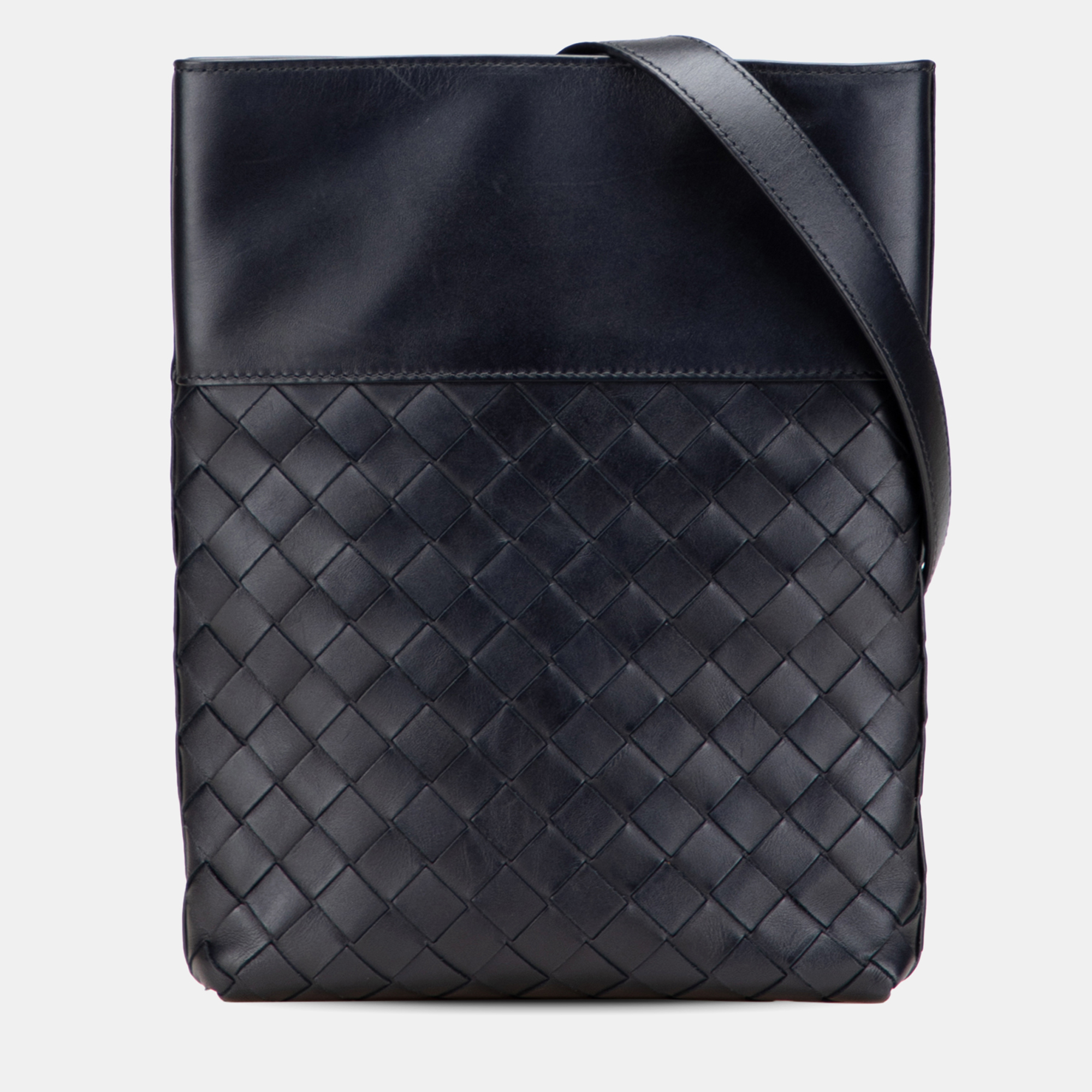 Bottega Veneta Black Nappa Intrecciato Messenger Bag, Shoulder Bags - Luxury Closet catalog