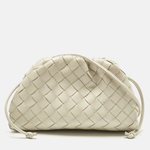 Bottega Veneta White Intrecciato Leather Mini The Pouch Clutch, Clutches & Special Occasion Bags - Luxury Closet catalog