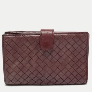 Bottega Veneta Burgundy Intrecciato Leather French Wallet, Wallets & Money Clips - Luxury Closet catalog