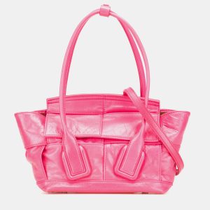 Bottega Veneta Pink Mini Paper Calfskin Intrecciato Arco Satchel, Satchels - Luxury Closet catalog