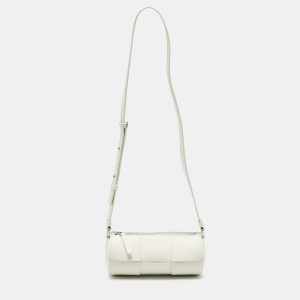 Bottega Veneta White Maxi Intreccio Leather Small Canette Crossbody Bag, Handbags - Luxury Closet catalog