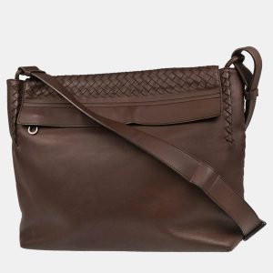 Bottega Veneta Brown Intrecciato Crossbody Shoulder Bag, Handbags - Luxury Closet catalog